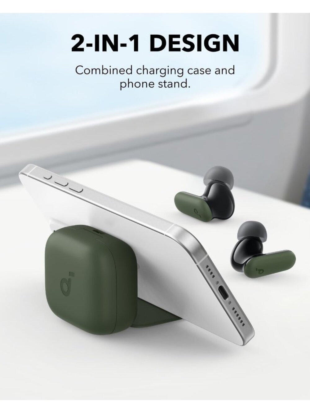 Wireless Green Anker Noise Cancelling 45H Playtime IP54 Bluetooth 5.4 Earbud - Picture 2 of 6